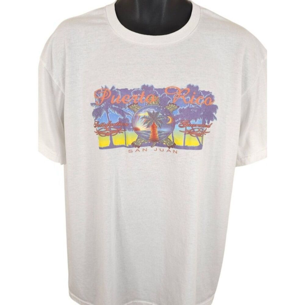 Puerto Rico T Shirt Mens Size XL White San Juan Travel Destination Tee